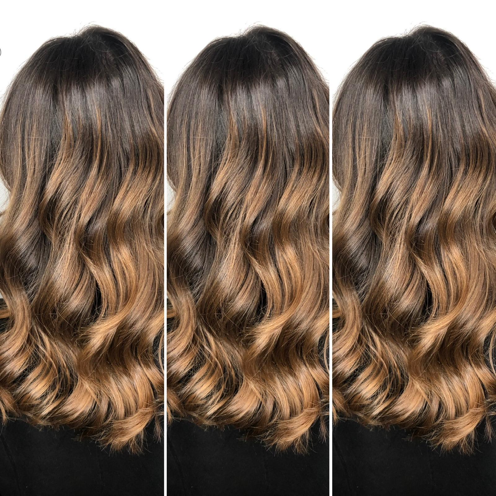 Brązowe balayage loki